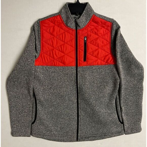 Zyia Women’s Sz Medium Red/Heathered Gray Quilted Ash Cabin Jacket - Picture 4 of 9